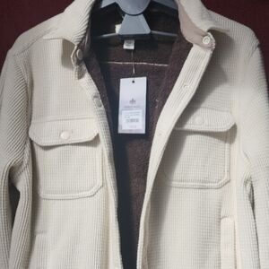 NWT Rainforest Sherpa Lined Corduroy Shirt Jacket Oatmeal Men’s Medium MSRP 131